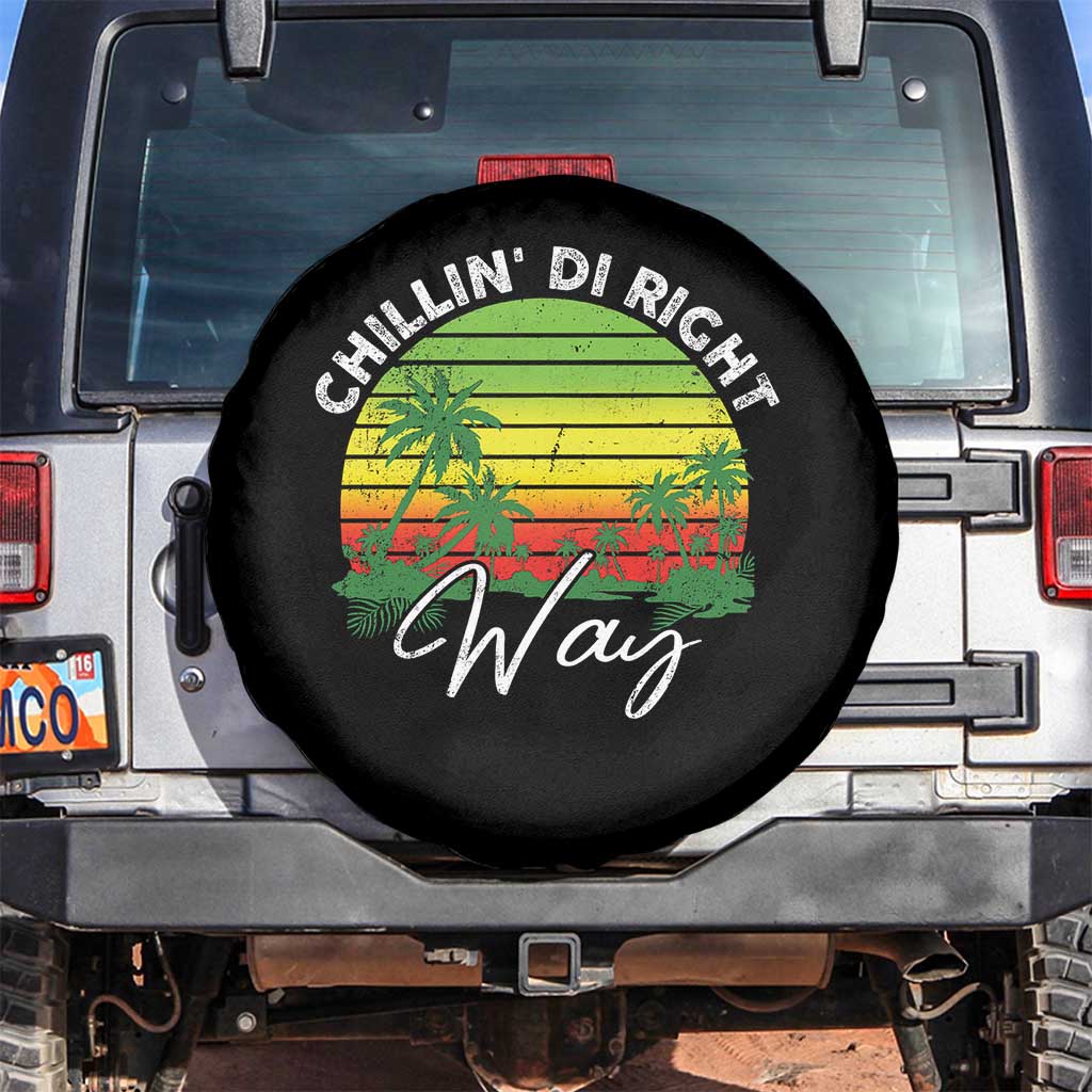 Jamaican Reggae Vibes Spare Tire Cover Retro Rasta Sunset Chill Chillin Di Right Way - Wonder Print Shop