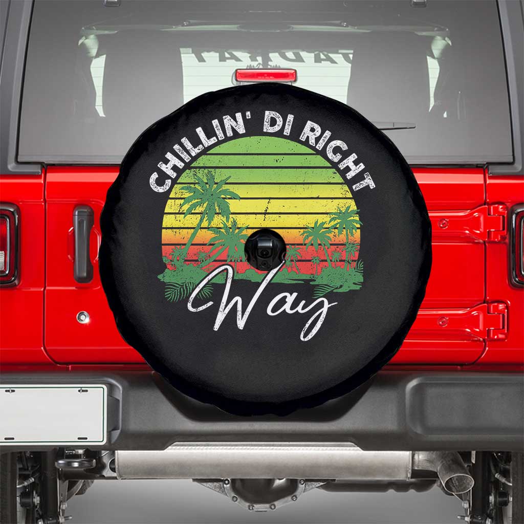 Jamaican Reggae Vibes Spare Tire Cover Retro Rasta Sunset Chill Chillin Di Right Way - Wonder Print Shop