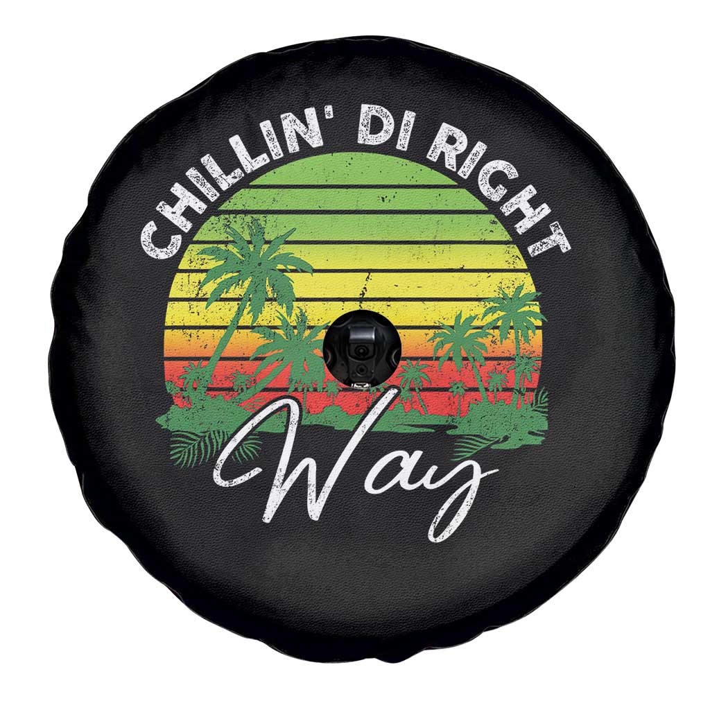 Jamaican Reggae Vibes Spare Tire Cover Retro Rasta Sunset Chill Chillin Di Right Way - Wonder Print Shop