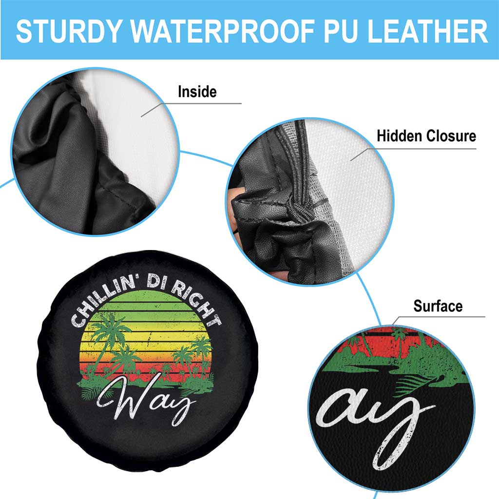 Jamaican Reggae Vibes Spare Tire Cover Retro Rasta Sunset Chill Chillin Di Right Way - Wonder Print Shop