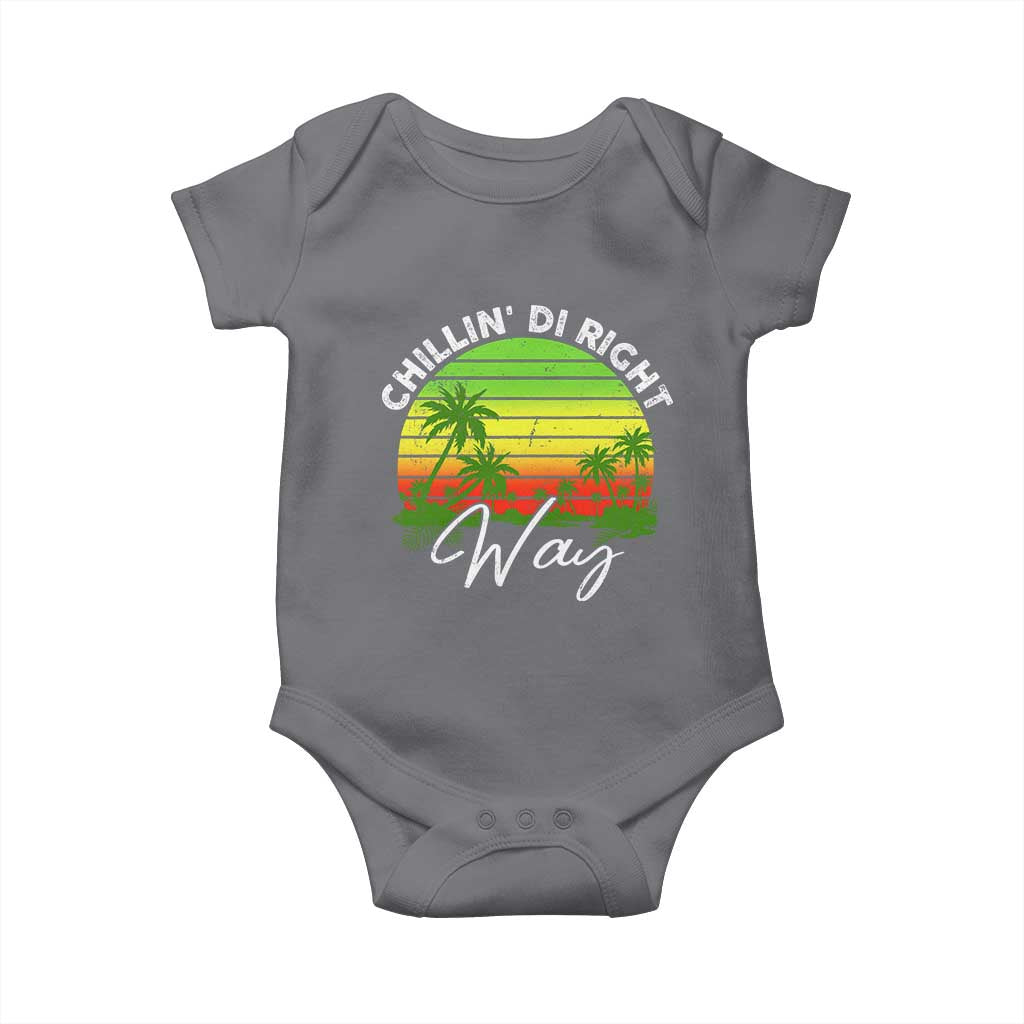 Jamaican Reggae Vibes Baby Onesie Retro Rasta Sunset Chill Chillin Di Right Way - Wonder Print Shop