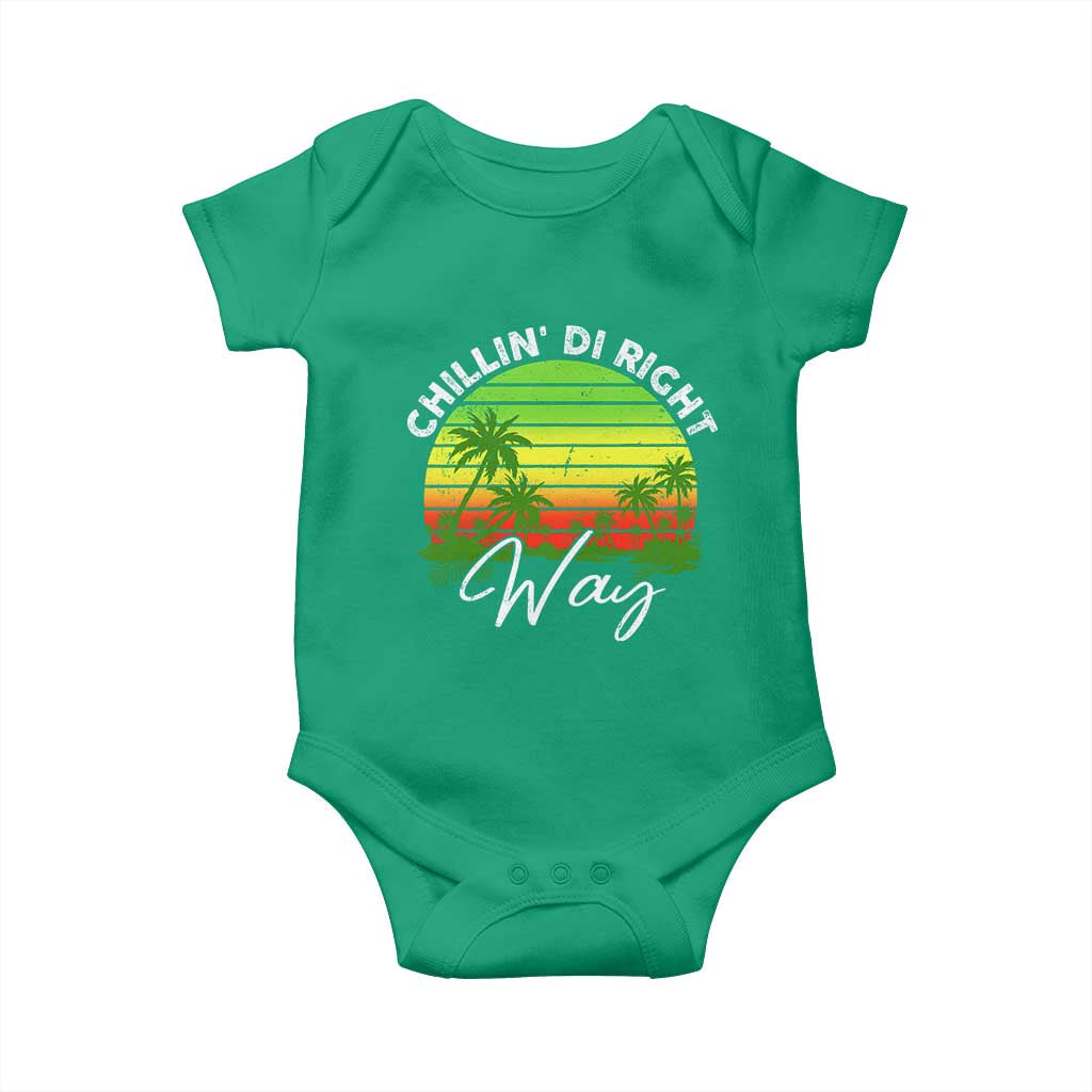 Jamaican Reggae Vibes Baby Onesie Retro Rasta Sunset Chill Chillin Di Right Way - Wonder Print Shop