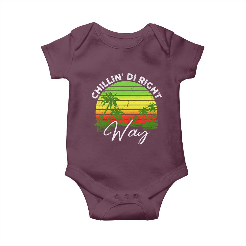 Jamaican Reggae Vibes Baby Onesie Retro Rasta Sunset Chill Chillin Di Right Way - Wonder Print Shop