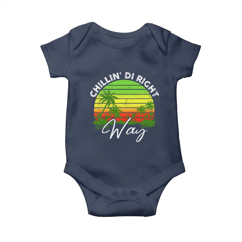 Jamaican Reggae Vibes Baby Onesie Retro Rasta Sunset Chill Chillin Di Right Way - Wonder Print Shop
