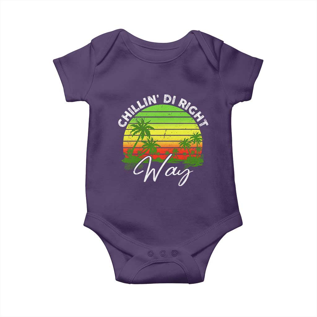 Jamaican Reggae Vibes Baby Onesie Retro Rasta Sunset Chill Chillin Di Right Way - Wonder Print Shop