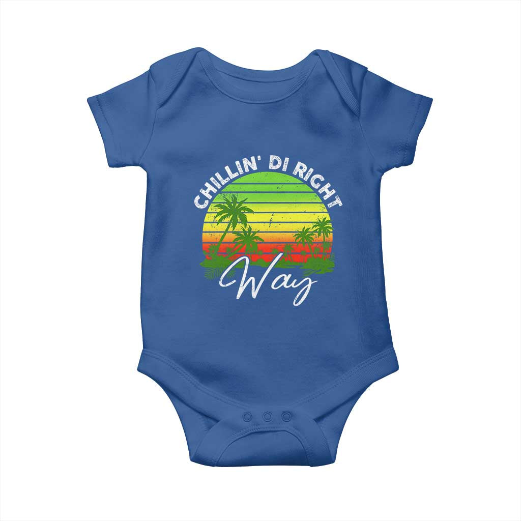 Jamaican Reggae Vibes Baby Onesie Retro Rasta Sunset Chill Chillin Di Right Way - Wonder Print Shop