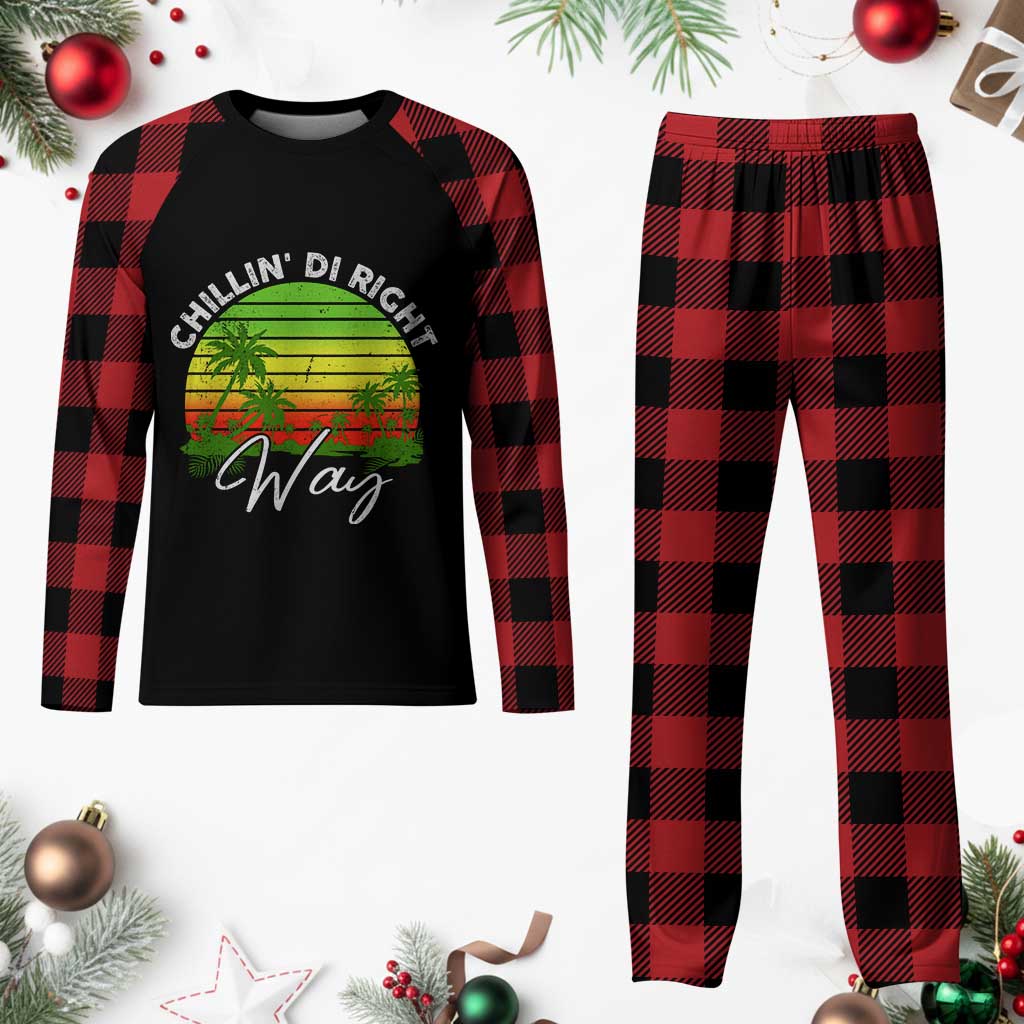 Jamaican Reggae Vibes Plaid Pajama Set Retro Rasta Sunset Chill Chillin Di Right Way - Wonder Print Shop