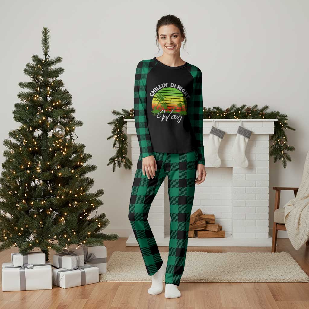 Jamaican Reggae Vibes Plaid Pajama Set Retro Rasta Sunset Chill Chillin Di Right Way - Wonder Print Shop