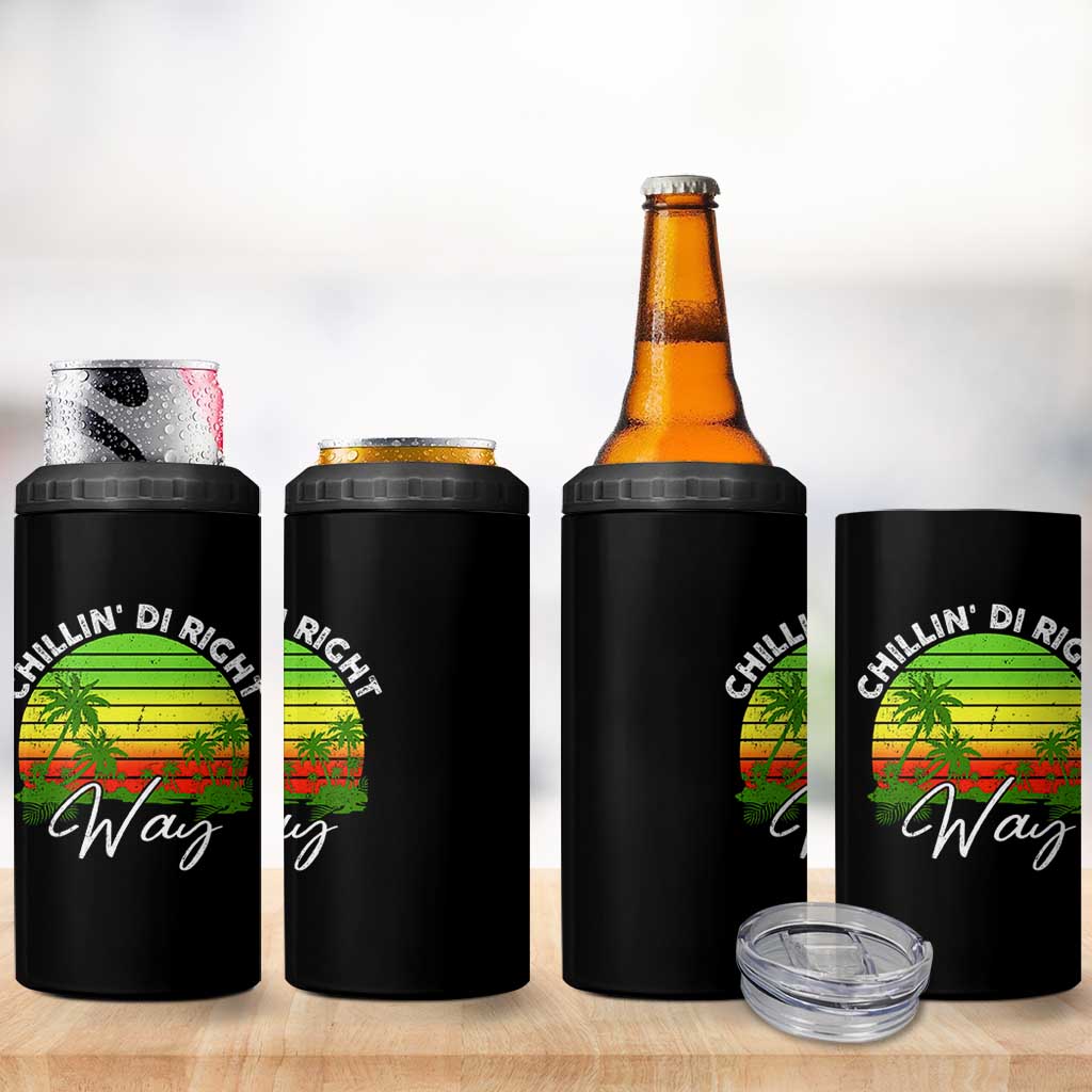 Jamaican Reggae Vibes 4 in 1 Can Cooler Tumbler Retro Rasta Sunset Chill Chillin Di Right Way - Wonder Print Shop