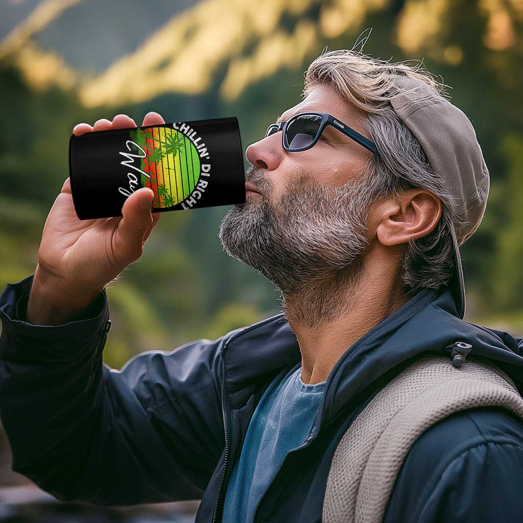 Jamaican Reggae Vibes 4 in 1 Can Cooler Tumbler Retro Rasta Sunset Chill Chillin Di Right Way - Wonder Print Shop