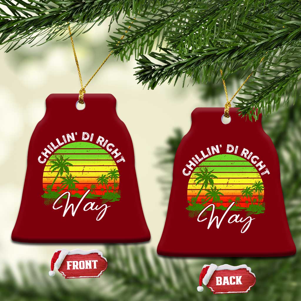 Jamaican Reggae Vibes Ceramic Ornament Retro Rasta Sunset Chill Chillin Di Right Way - Wonder Print Shop
