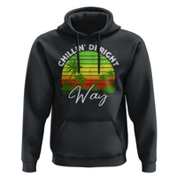 Jamaican Reggae Vibes Hoodie Retro Rasta Sunset Chill Chillin Di Right Way - Wonder Print Shop
