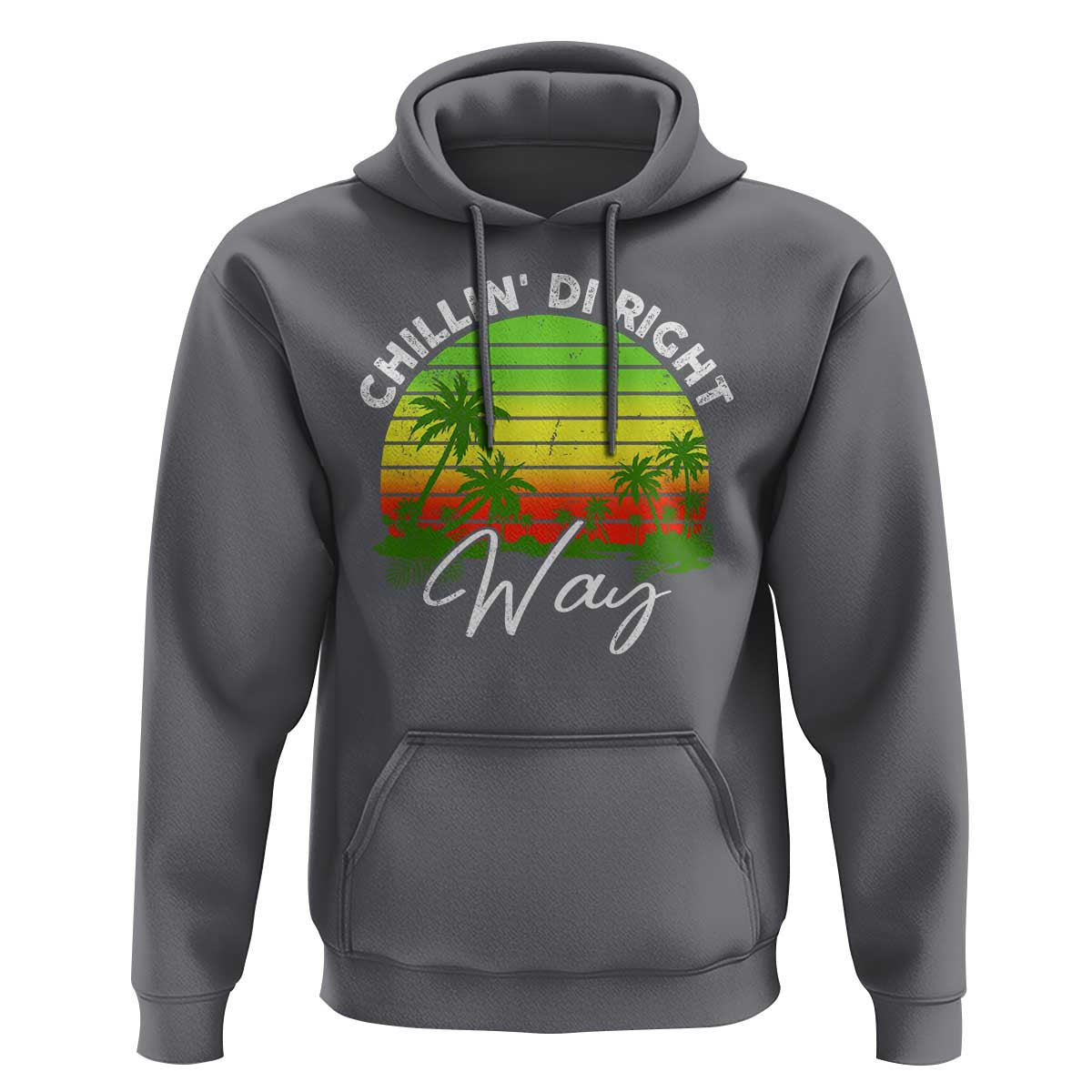 Jamaican Reggae Vibes Hoodie Retro Rasta Sunset Chill Chillin Di Right Way - Wonder Print Shop