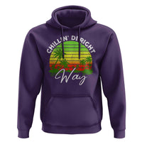 Jamaican Reggae Vibes Hoodie Retro Rasta Sunset Chill Chillin Di Right Way - Wonder Print Shop