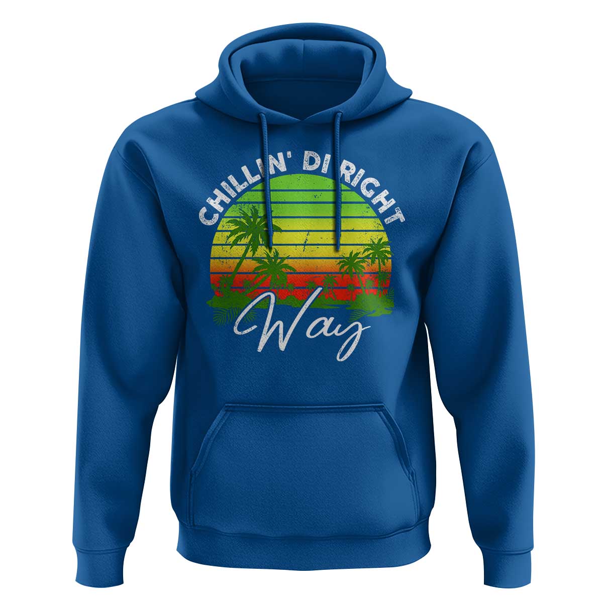 Jamaican Reggae Vibes Hoodie Retro Rasta Sunset Chill Chillin Di Right Way - Wonder Print Shop