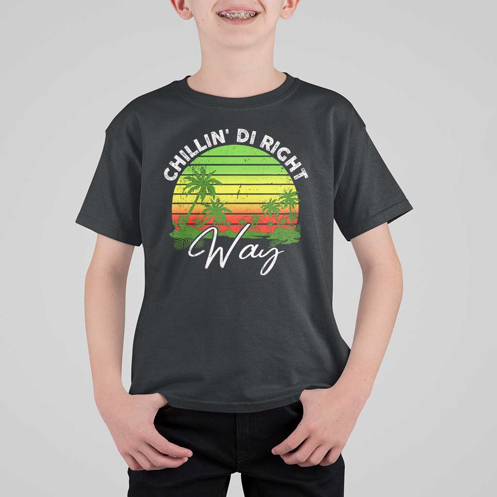Jamaican Reggae Vibes T Shirt For Kid Retro Rasta Sunset Chill Chillin Di Right Way - Wonder Print Shop