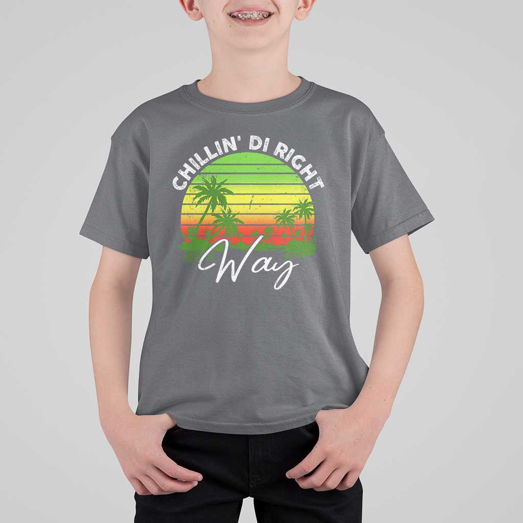 Jamaican Reggae Vibes T Shirt For Kid Retro Rasta Sunset Chill Chillin Di Right Way - Wonder Print Shop