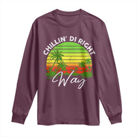 Jamaican Reggae Vibes Long Sleeve Shirt Retro Rasta Sunset Chill Chillin Di Right Way - Wonder Print Shop