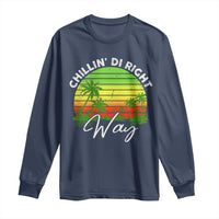 Jamaican Reggae Vibes Long Sleeve Shirt Retro Rasta Sunset Chill Chillin Di Right Way - Wonder Print Shop