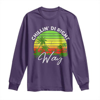 Jamaican Reggae Vibes Long Sleeve Shirt Retro Rasta Sunset Chill Chillin Di Right Way - Wonder Print Shop