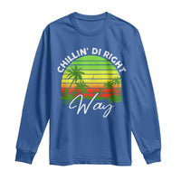 Jamaican Reggae Vibes Long Sleeve Shirt Retro Rasta Sunset Chill Chillin Di Right Way - Wonder Print Shop