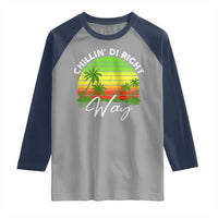 Jamaican Reggae Vibes Raglan Shirt Retro Rasta Sunset Chill Chillin Di Right Way - Wonder Print Shop