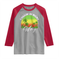 Jamaican Reggae Vibes Raglan Shirt Retro Rasta Sunset Chill Chillin Di Right Way - Wonder Print Shop