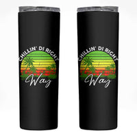 Jamaican Reggae Vibes Skinny Tumbler Retro Rasta Sunset Chill Chillin Di Right Way - Wonder Print Shop