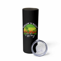 Jamaican Reggae Vibes Skinny Tumbler Retro Rasta Sunset Chill Chillin Di Right Way - Wonder Print Shop