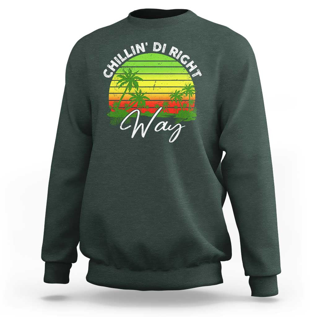 Jamaican Reggae Vibes Sweatshirt Retro Rasta Sunset Chill Chillin Di Right Way - Wonder Print Shop