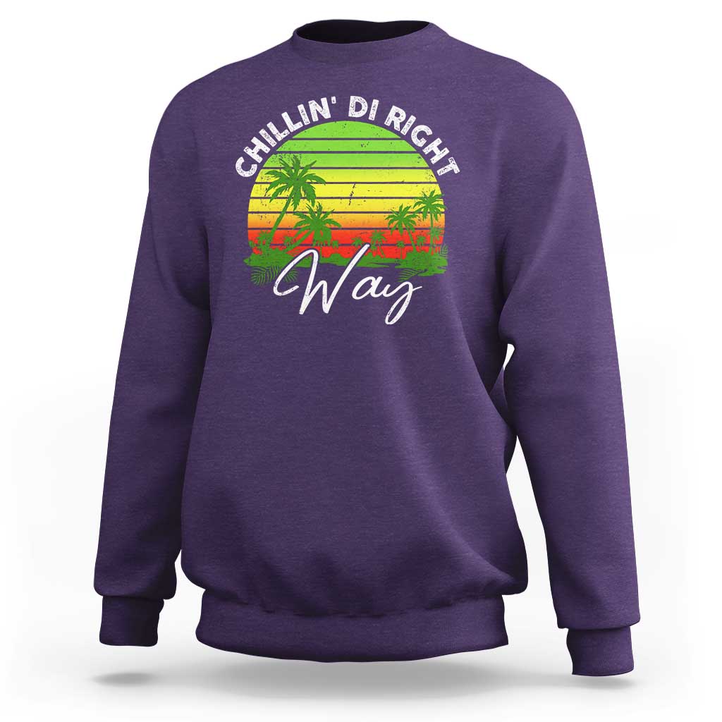 Jamaican Reggae Vibes Sweatshirt Retro Rasta Sunset Chill Chillin Di Right Way - Wonder Print Shop