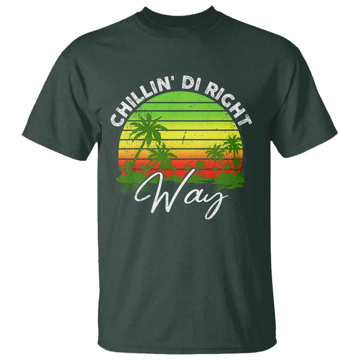Jamaican Reggae Vibes T Shirt Retro Rasta Sunset Chill Chillin Di Right Way - Wonder Print Shop