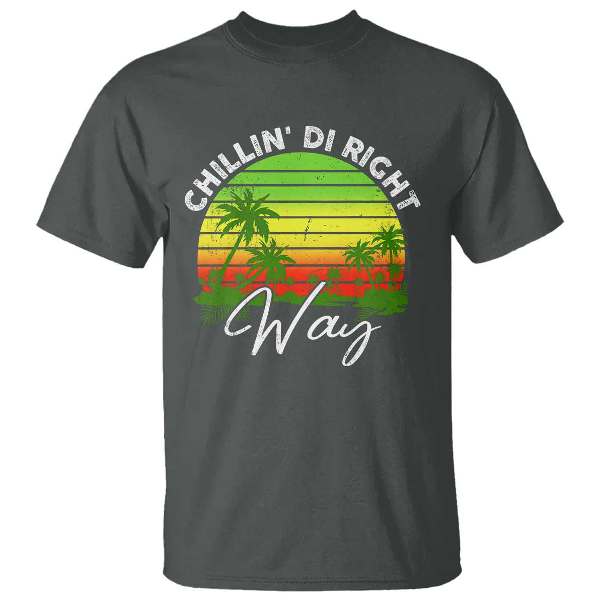 Jamaican Reggae Vibes T Shirt Retro Rasta Sunset Chill Chillin Di Right Way - Wonder Print Shop