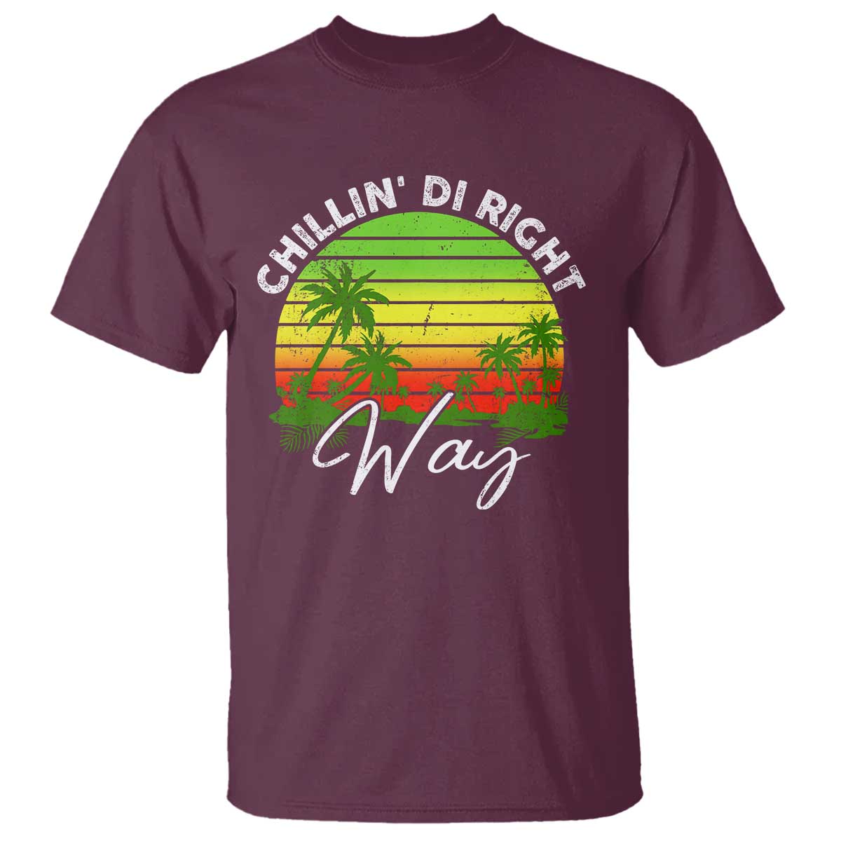 Jamaican Reggae Vibes T Shirt Retro Rasta Sunset Chill Chillin Di Right Way - Wonder Print Shop
