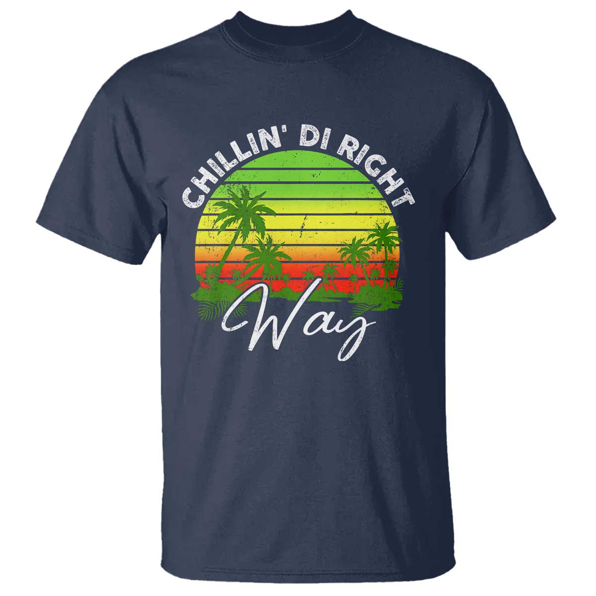 Jamaican Reggae Vibes T Shirt Retro Rasta Sunset Chill Chillin Di Right Way - Wonder Print Shop