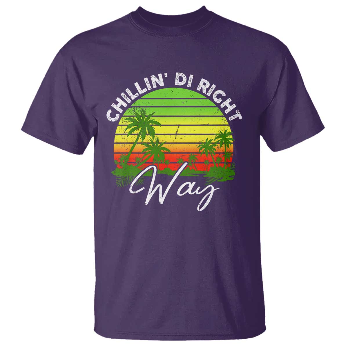 Jamaican Reggae Vibes T Shirt Retro Rasta Sunset Chill Chillin Di Right Way - Wonder Print Shop