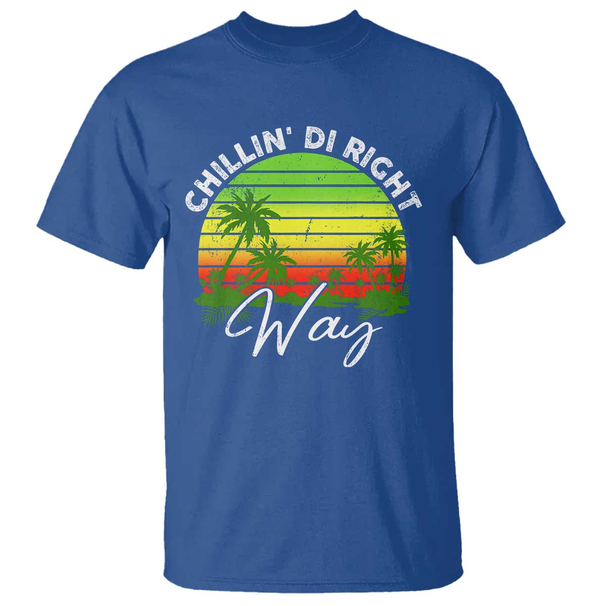 Jamaican Reggae Vibes T Shirt Retro Rasta Sunset Chill Chillin Di Right Way - Wonder Print Shop
