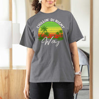 Jamaican Reggae Vibes T Shirt For Women Retro Rasta Sunset Chill Chillin Di Right Way - Wonder Print Shop