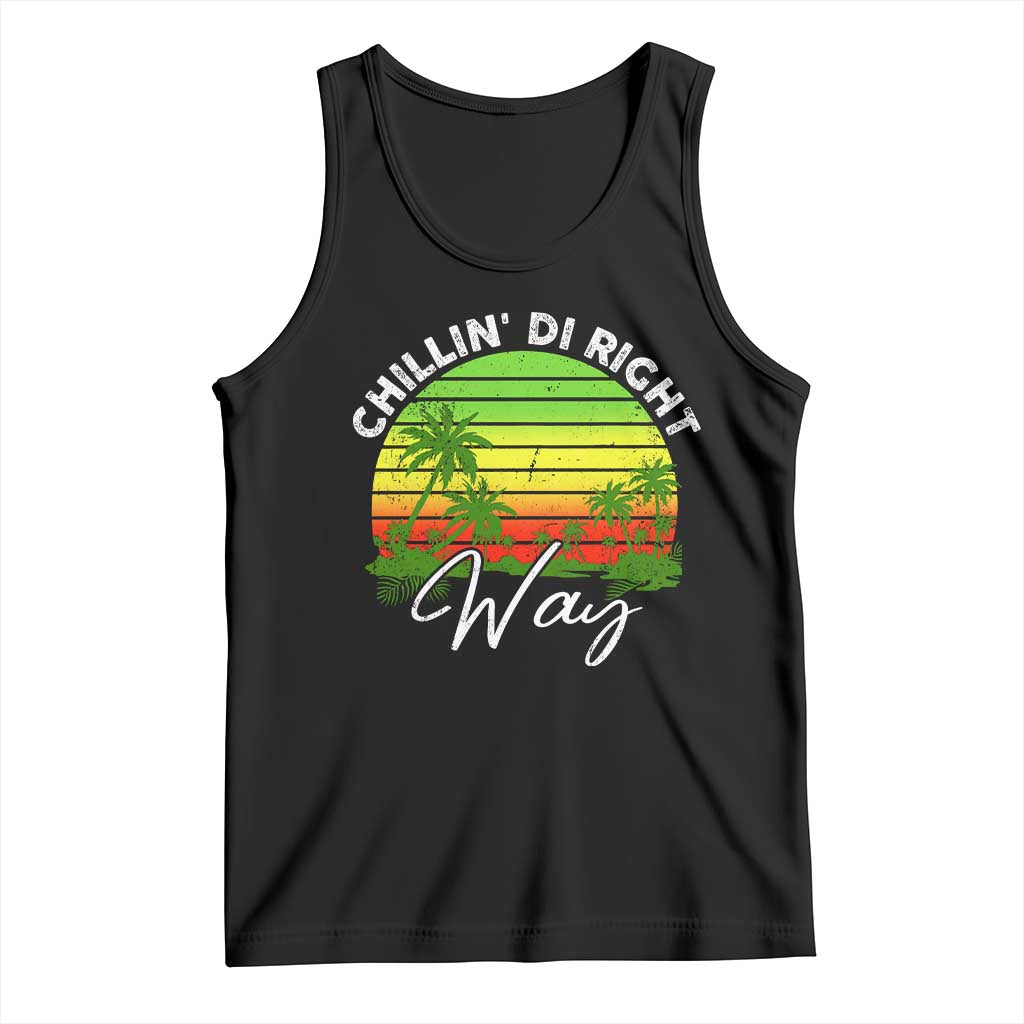 Jamaican Reggae Vibes Tank Top Retro Rasta Sunset Chill Chillin Di Right Way - Wonder Print Shop