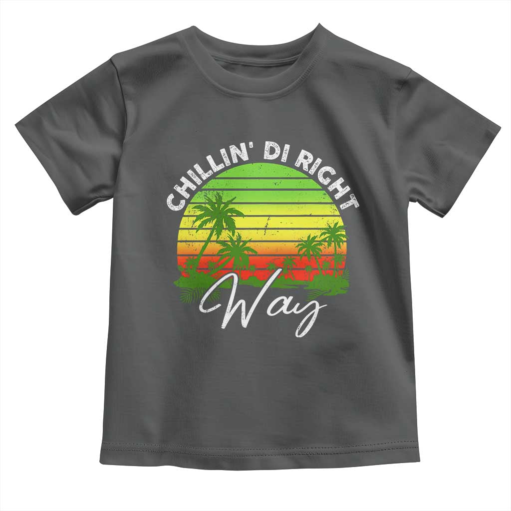 Jamaican Reggae Vibes Toddler T Shirt Retro Rasta Sunset Chill Chillin Di Right Way - Wonder Print Shop