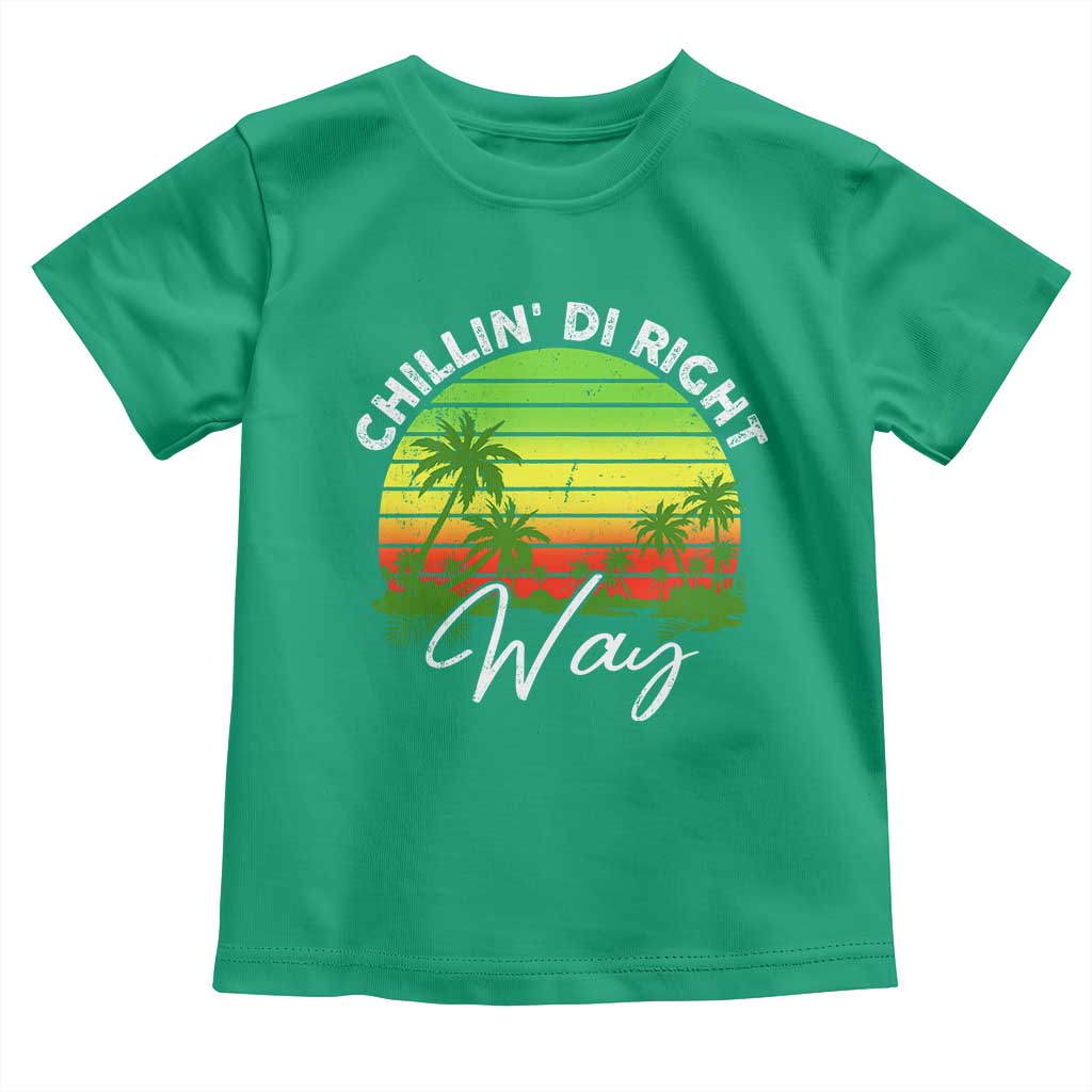 Jamaican Reggae Vibes Toddler T Shirt Retro Rasta Sunset Chill Chillin Di Right Way - Wonder Print Shop