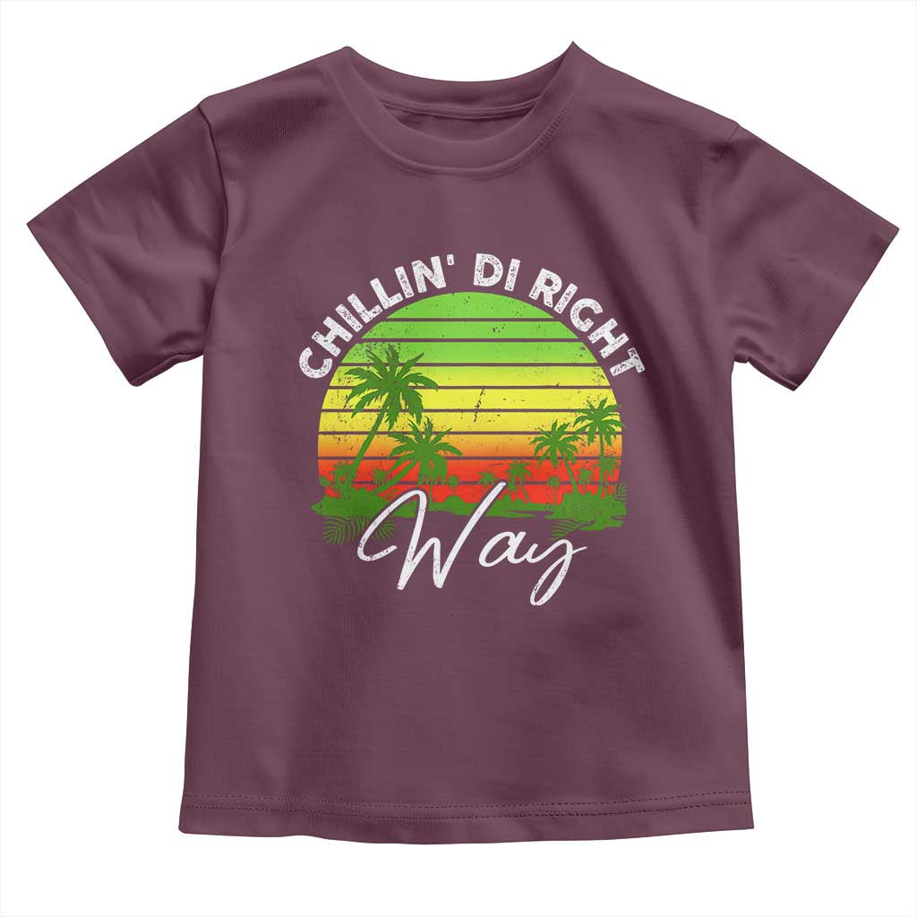 Jamaican Reggae Vibes Toddler T Shirt Retro Rasta Sunset Chill Chillin Di Right Way - Wonder Print Shop