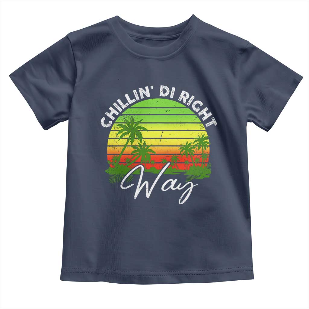 Jamaican Reggae Vibes Toddler T Shirt Retro Rasta Sunset Chill Chillin Di Right Way - Wonder Print Shop