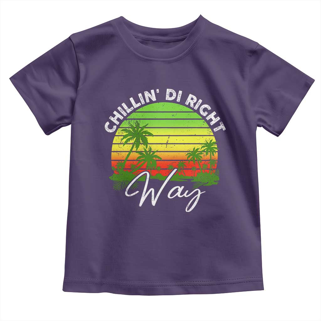 Jamaican Reggae Vibes Toddler T Shirt Retro Rasta Sunset Chill Chillin Di Right Way - Wonder Print Shop