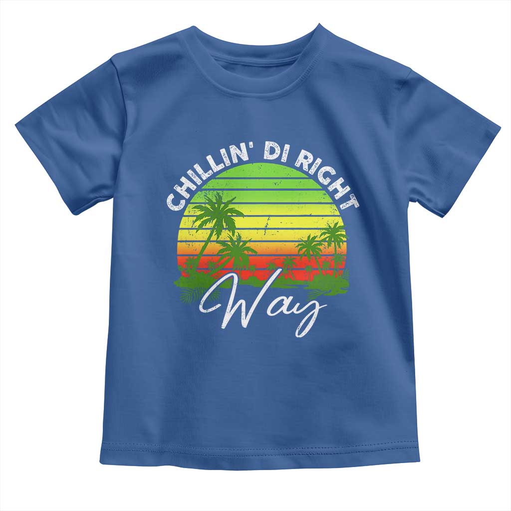 Jamaican Reggae Vibes Toddler T Shirt Retro Rasta Sunset Chill Chillin Di Right Way - Wonder Print Shop