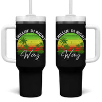 Jamaican Reggae Vibes Tumbler With Handle Retro Rasta Sunset Chill Chillin Di Right Way - Wonder Print Shop