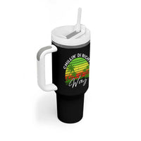 Jamaican Reggae Vibes Tumbler With Handle Retro Rasta Sunset Chill Chillin Di Right Way - Wonder Print Shop