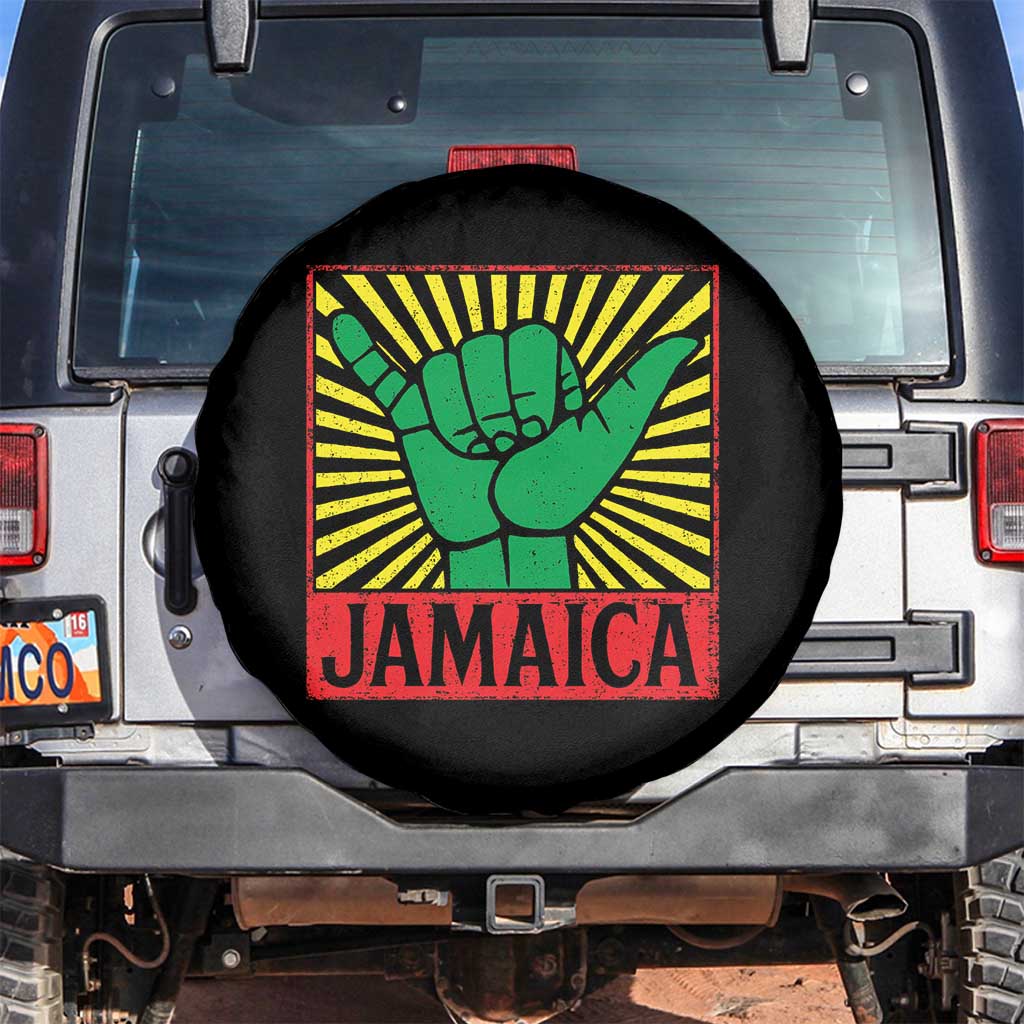 Jamaica Rasta Shaka Sign Spare Tire Cover Retro Reggae Vibes - Wonder Print Shop