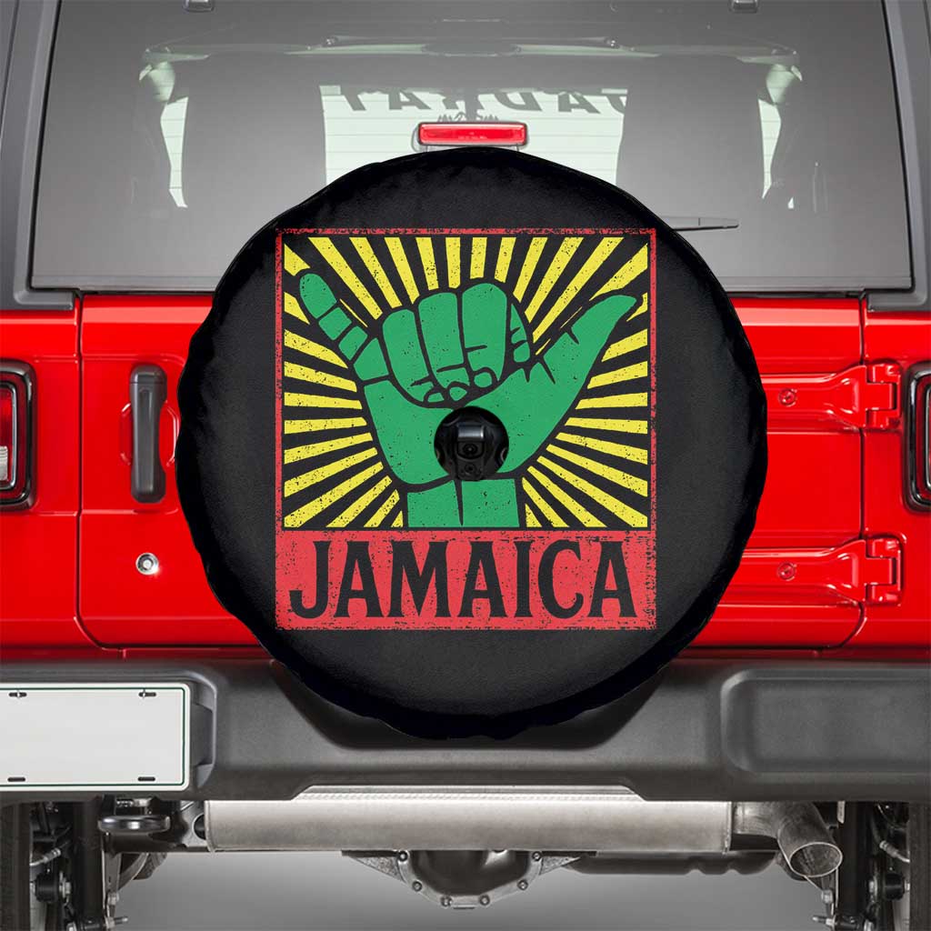 Jamaica Rasta Shaka Sign Spare Tire Cover Retro Reggae Vibes - Wonder Print Shop