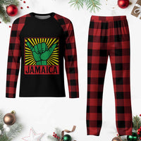 Jamaica Rasta Shaka Sign Plaid Pajama Set Retro Reggae Vibes - Wonder Print Shop